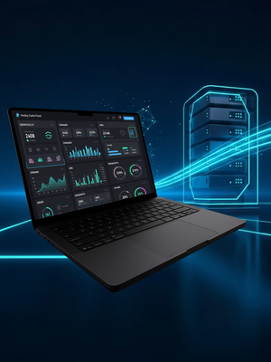 Ilustrace cloudového hostingu a serverové infrastruktury